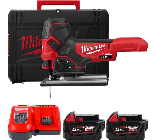 Электролобзик Milwaukee Fuel M18 M18FBJS-502X 4933464800 с 2-мя АКБ, кейс
