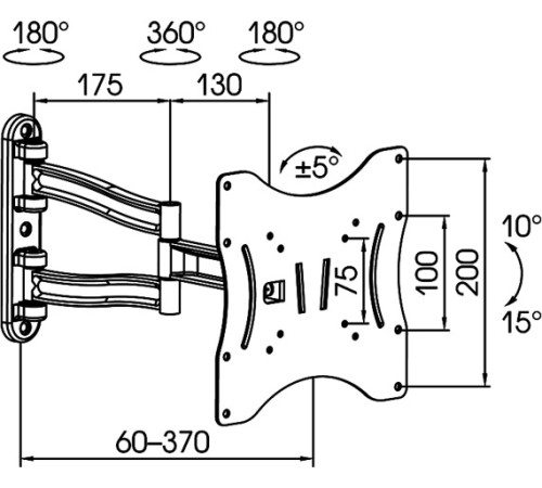 Кронштейн для телевизора Kromax Techno-3 черный