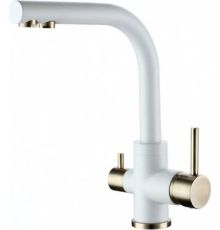 Смеситель Paulmark Essen Es213011-431BR белый матовый/бронзовый