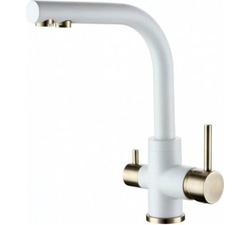 Смеситель Paulmark Essen Es213011-431BR белый матовый/бронзовый