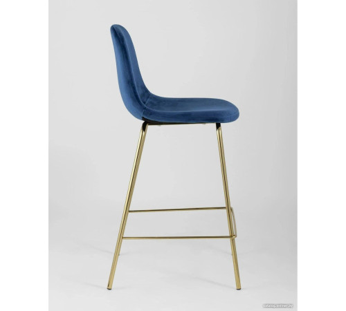 Стул Stool Group Валенсия SN полубарный OS-001CB HLR-64 велюр синий/ножки золото