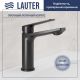 Умывальник Lauter 21441B + Sky 21СК533BS с сифоном 21635B черный матовый