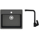 Кухонная мойка Berge BR-5750 + смеситель AM.PM Like Like F8005022 черный