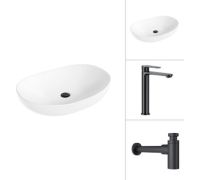 Умывальник Lauter 21502 + Moon 21СК8691BS + сифон 21635B + дон.клапан 21190B черный матовый