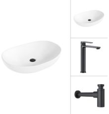 Умывальник Lauter 21502 + Moon 21СК8691BS + сифон 21635B + дон.клапан 21190B черный матовый