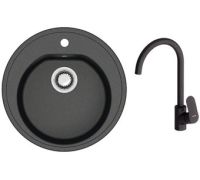 Кухонная мойка Berge BR-5200 + Like F8007122 черный