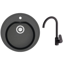 Кухонная мойка Berge BR-5200 + Like F8007122 черный