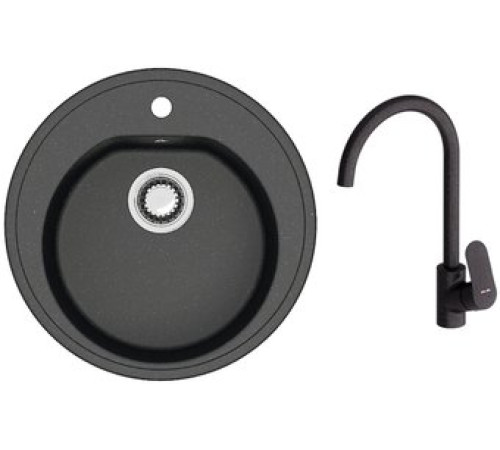 Кухонная мойка Berge BR-5200 + Like F8007122 черный