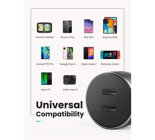 Автомобильное зарядное Ugreen CD213 70594