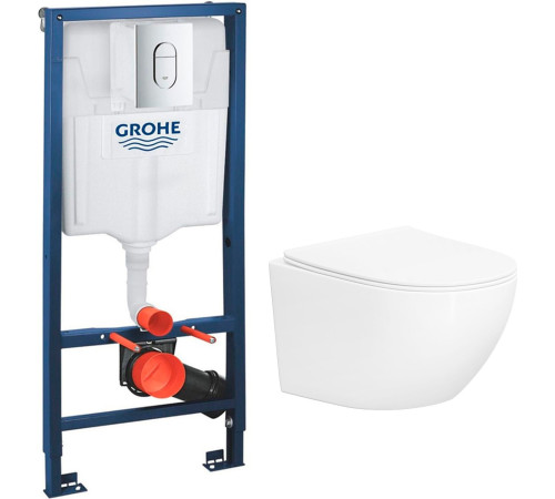 Унитаз подвесной Lauter Sulzdorf + GROHE Rapid SL 39504000 белый с микролифтом