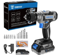 Дрель-шуруповерт Deko DKCD20V One Set63 083-1038 с 2-мя АКБ, кейс