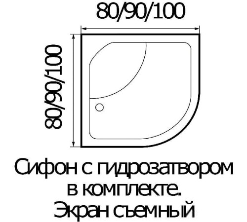 Душевой поддон River Wemor 90/44 C