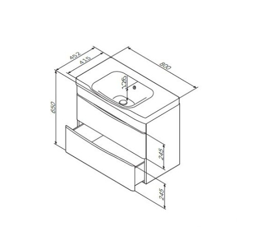 Умывальник AM.PM Like M80WCC0802WG 80x45.2