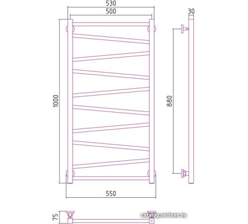 Полотенцесушитель Сунержа Сирокко 1000х500 00-0253-1050