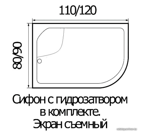 Душевой поддон River Wemor 110/80/44 L
