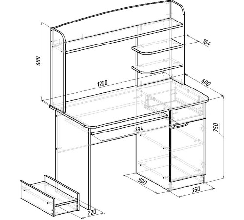 Стол Мебель-класс Лидер МКД-211 венге/ясень шимо светлый