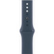 Умные часы Apple Watch SE 2 44 мм алюминиевый корпус, серебристый/грозовой синий, спортивный силиконовый ремешок S/M