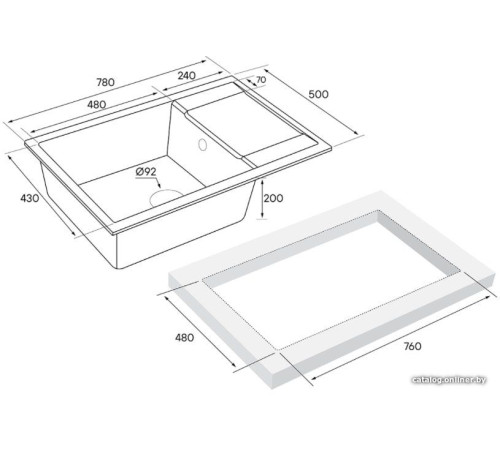 Кухонная мойка Paulmark Flugen 60 PM317850-GRM