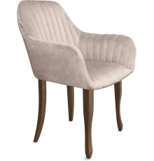 Стул с подлокотниками Sheffilton SHT-ST38-1/S122 лунный мрамор/темный орех/черный муар