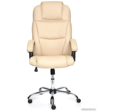 Офисное кресло TetChair Bergamo хром/кожзам бежевый