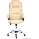 Офисное кресло TetChair Bergamo хром/кожзам бежевый