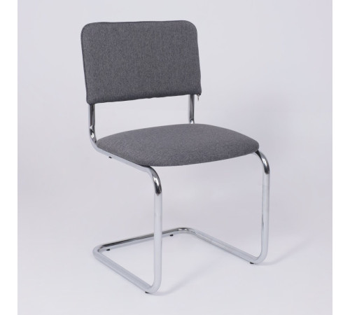 Офисный стул AksHome Славия Leto 68 темно-серая ткань/хром