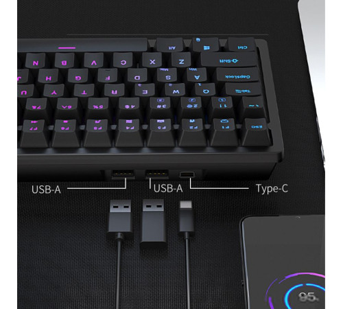Клавиатура Royal Kludge RK98 RGB черный, RK Brown