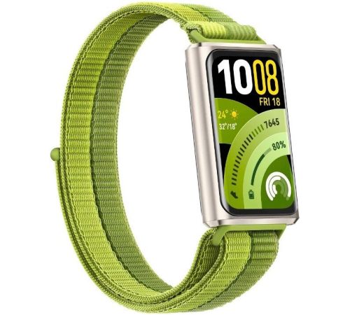 Фитнес-браслет Huawei Band 11 Pro серый, с зеленым нейлоновым ремешком, международная версия
