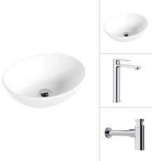 Умывальник Lauter 21652 + Moon 21СK81691C с сифоном 21635CH хром