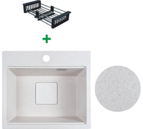 Кухонная мойка Marblan Comfort 48 бежевый, с сифоном и колландером