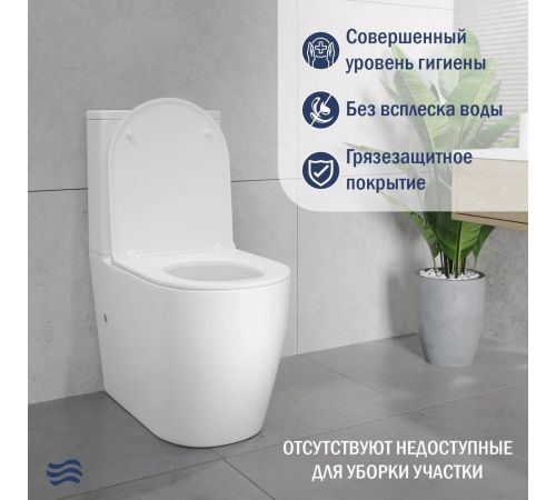 Унитаз напольный Lauter Rimless 21D2202 + гигиенический душ Tera 21GN9012BM