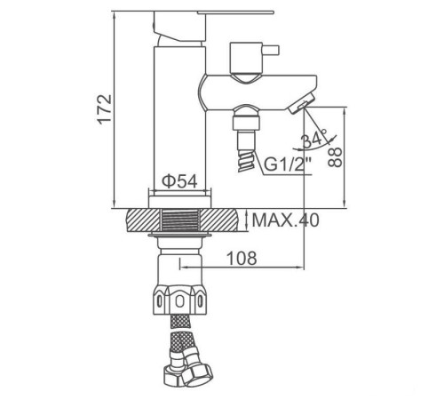 Смеситель с лейкой для биде Ledeme L71203