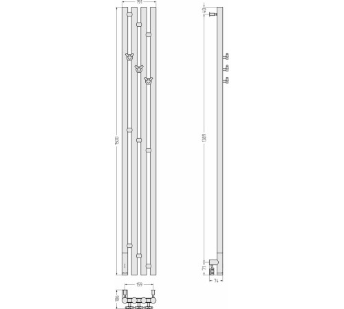 Полотенцесушитель Сунержа Кантата 3.0 150x15.9 31-5846-1516