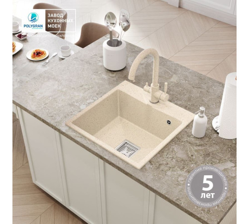 Кухонная мойка Polygran Blade 500 кремовый