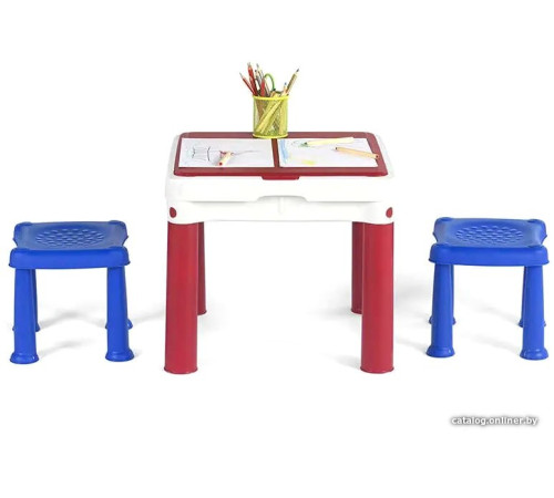 Игровой стол Keter Construction Play Table 227497 красный/синий