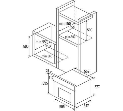 Электрический духовой шкаф CATA MD 8008 WH