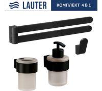 Набор аксессуаров для ванной Lauter 21TS3019 + 21TS3021 + 21TS3011 + 21TS3003 Matt Black, 4 предмета