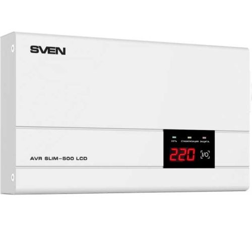 Стабилизатор напряжения  SVEN AVR SLIM-500 LCD
