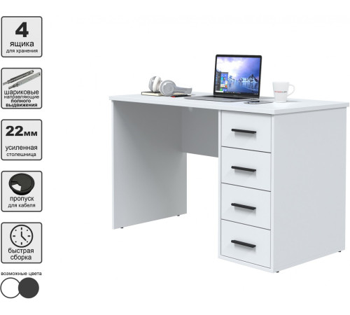 Стол Интерлиния Skill-07 белый/белый