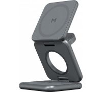 Беспроводное зарядное Magssory Fold Pro 3 в 1 WCH063 темно-серый