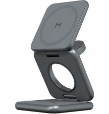 Беспроводное зарядное Magssory Fold Pro 3 в 1 WCH063 темно-серый