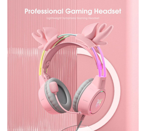 Наушники Onikuma X15 Pro Deer Ears розовый