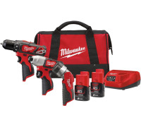 Milwaukee М12 ВPP3А-202B 4933441225 шуруповерт, винтоверт, фонарь, 2 АКБ, сумка