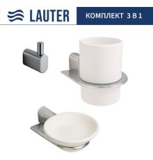 Набор аксессуаров для ванной Lauter 21SH2061 + 21SH2051 + 21SH2091 Chrome, 3 предмета