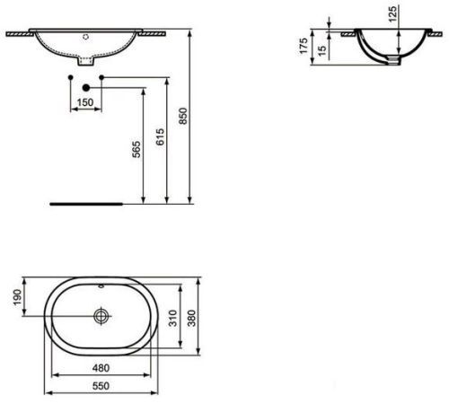Умывальник Ideal Standard Connect 55x38 [E504701]