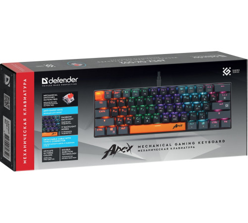Клавиатура Defender Apex GK-002 черный/серый