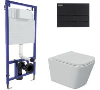 Унитаз подвесной Berges Wasserhaus Floe S Rimless + Visam Slim 525 EX-043243 с сиденьем