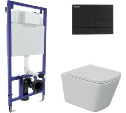 Унитаз подвесной Berges Wasserhaus Floe S Rimless + Visam Slim 525 EX-043243 с сиденьем