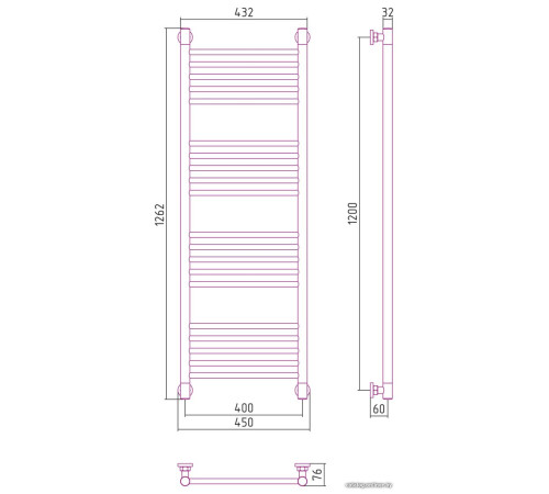 Полотенцесушитель Сунержа Богема+ прямая 1200х400 03-0220-1240