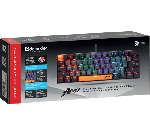 Клавиатура Defender Apex GK-002 серый/черный